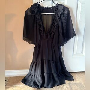 Zara Black Ruffled Dress size medium